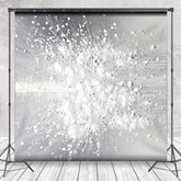 Aperturee Aperturee Abstract Fine Art Photography Backdrop Silver and White Paint Splatter Modern Textured Studio Photo Prop